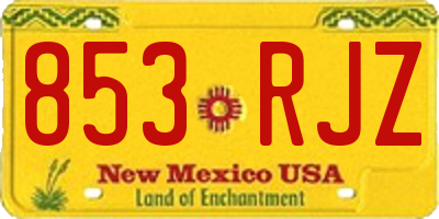 NM license plate 853RJZ