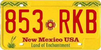 NM license plate 853RKB
