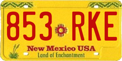 NM license plate 853RKE