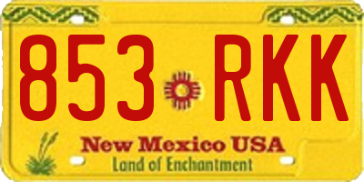 NM license plate 853RKK