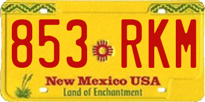 NM license plate 853RKM