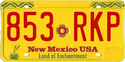 NM license plate 853RKP