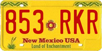 NM license plate 853RKR