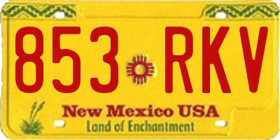 NM license plate 853RKV