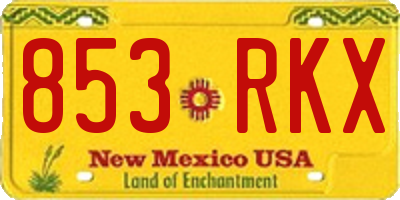 NM license plate 853RKX