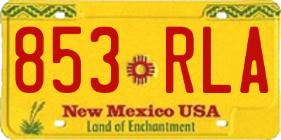 NM license plate 853RLA