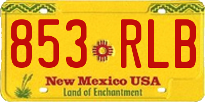NM license plate 853RLB
