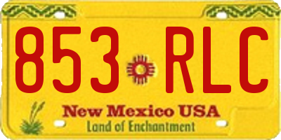 NM license plate 853RLC