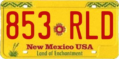 NM license plate 853RLD