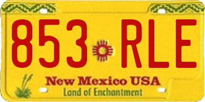 NM license plate 853RLE