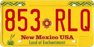 NM license plate 853RLQ