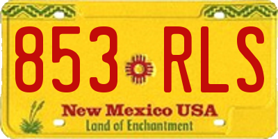 NM license plate 853RLS
