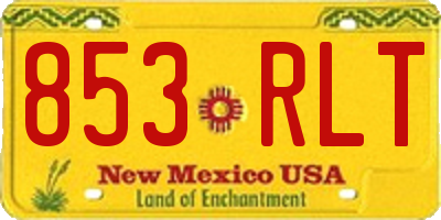 NM license plate 853RLT