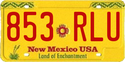 NM license plate 853RLU
