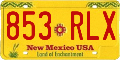 NM license plate 853RLX