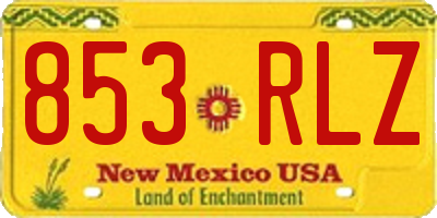 NM license plate 853RLZ