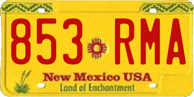 NM license plate 853RMA