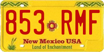 NM license plate 853RMF