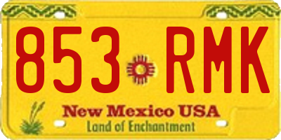 NM license plate 853RMK