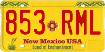 NM license plate 853RML