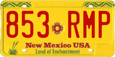 NM license plate 853RMP