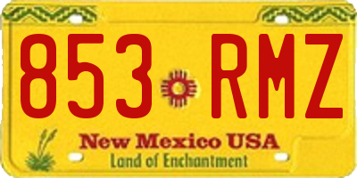 NM license plate 853RMZ