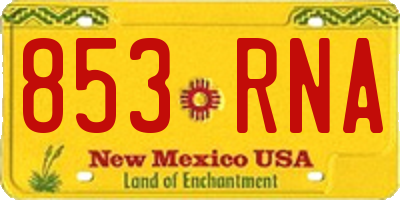 NM license plate 853RNA