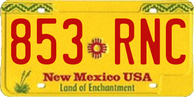NM license plate 853RNC