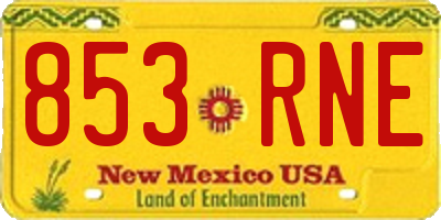 NM license plate 853RNE