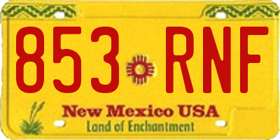 NM license plate 853RNF