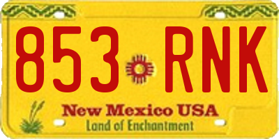 NM license plate 853RNK