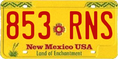 NM license plate 853RNS