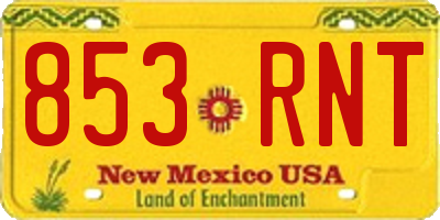 NM license plate 853RNT