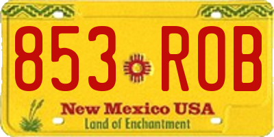 NM license plate 853ROB