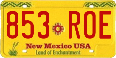 NM license plate 853ROE