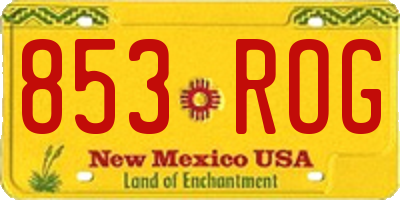 NM license plate 853ROG