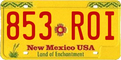 NM license plate 853ROI