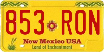 NM license plate 853RON