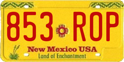 NM license plate 853ROP