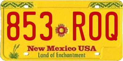 NM license plate 853ROQ
