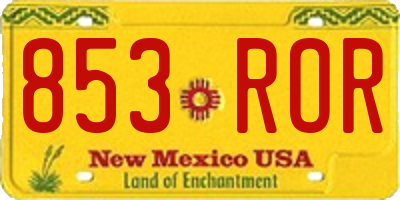 NM license plate 853ROR