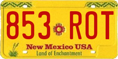 NM license plate 853ROT