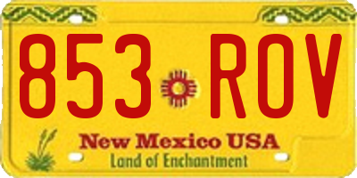 NM license plate 853ROV