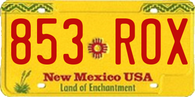 NM license plate 853ROX