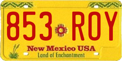 NM license plate 853ROY