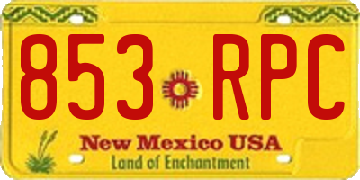 NM license plate 853RPC
