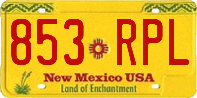 NM license plate 853RPL