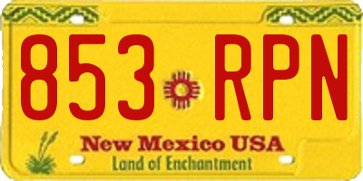 NM license plate 853RPN