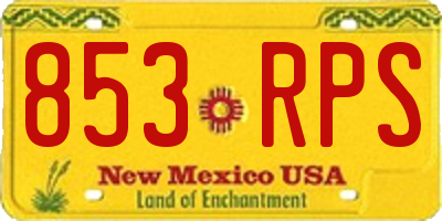 NM license plate 853RPS