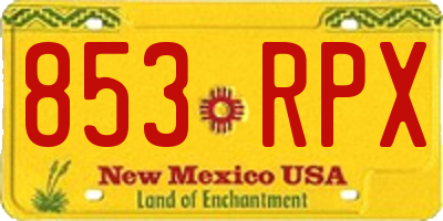 NM license plate 853RPX